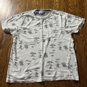 Cactus Man Ricky Singh Men’s T-Shirt White XL Hawaiian Aloha All Over Print